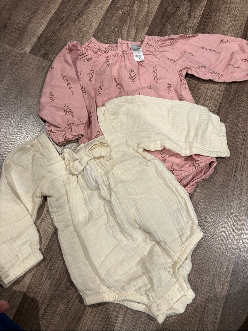 cloud island and carters just one you Pink and Cream Baby One-Piece Rompers